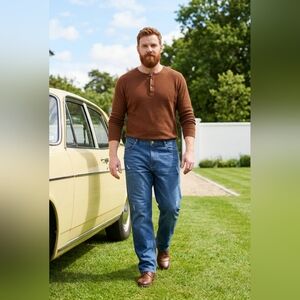 Stanley Workwear Men's 36x32 Fleece Lined Insulated Jeans Blue Denim